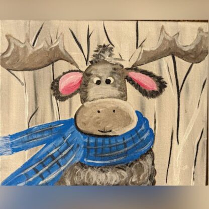 Kids Paint Class, Age 7+</br>"Winter Moose"</br>Wed Jan 29</br>5:00pm - 6:00pm