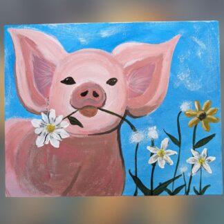 Kids Paint Class, Age 7+</br> "This Little Piggy"</br>Sat, April 6</br>11:00am - 12:00pm