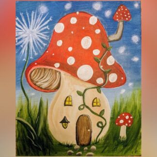 Youth Paint Class, Age 12+</br> "Little Mushroom House"</br>Thur, May 9</br>7:00pm - 8:30pm