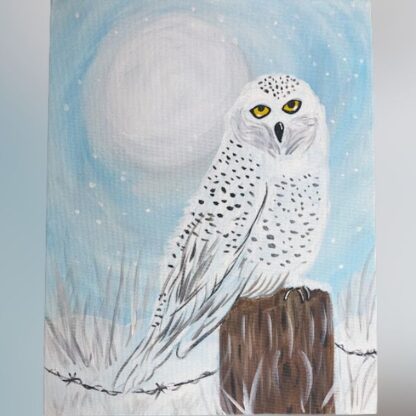 Teen Paint Class, Age 13+</br>"Snowy Owl"</br>Thurs. Jan 30</br>6:30pm - 7:45pm