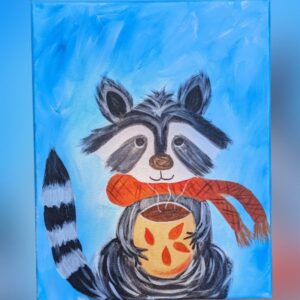 Paint & A Warm Sip 16+</br>"Fall Raccoon "</br>Sat Nov 7</br>6:00pm - 8:00pm</br>at The Ideal Bean