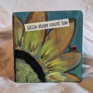 Desk Sitter ORIGINAL "Little Steps Count Too Ladybug"