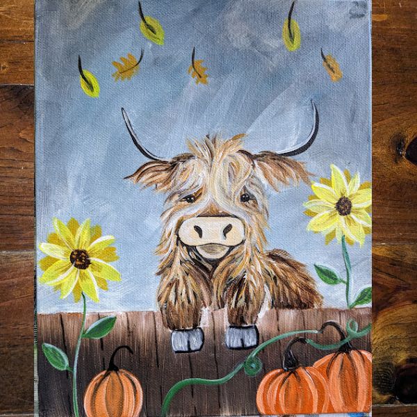 Paint it Forward "Fall Highland Cow" 16+</br>Wed Oct 21</br>6:30pm - 8:00pm